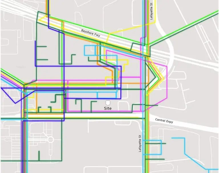 1111 Comstock Fiber Map- Santa Clara data center