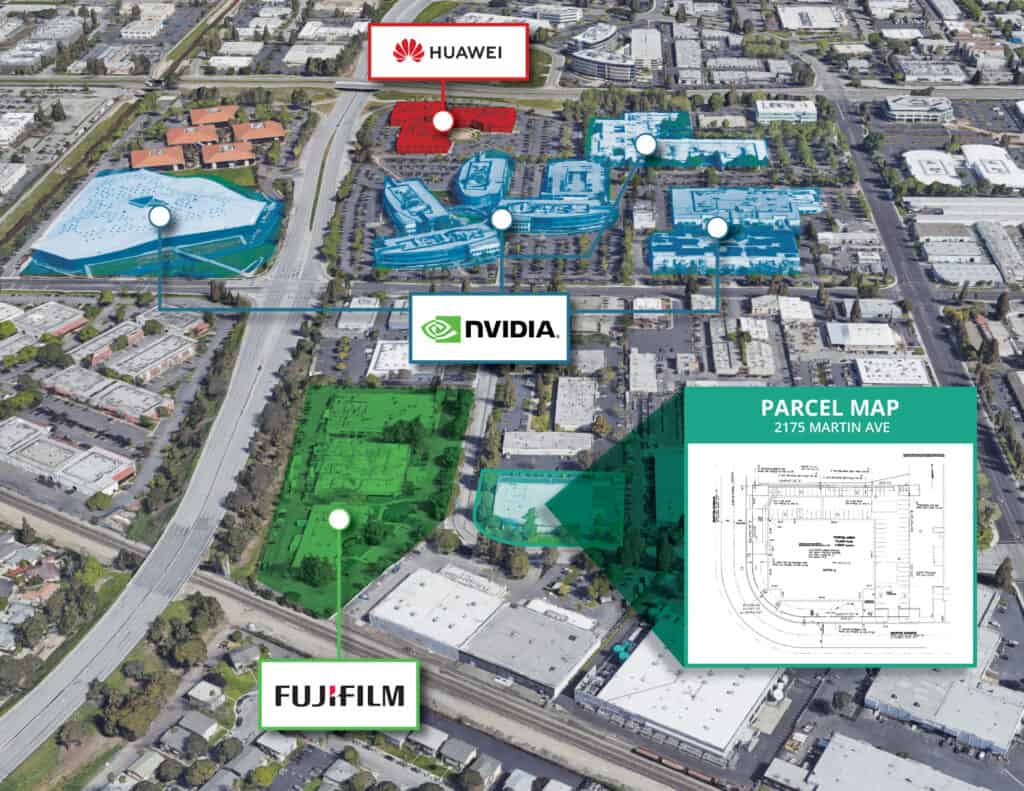 map of Prime Data Centers Martin Av. property site in Santa Clara