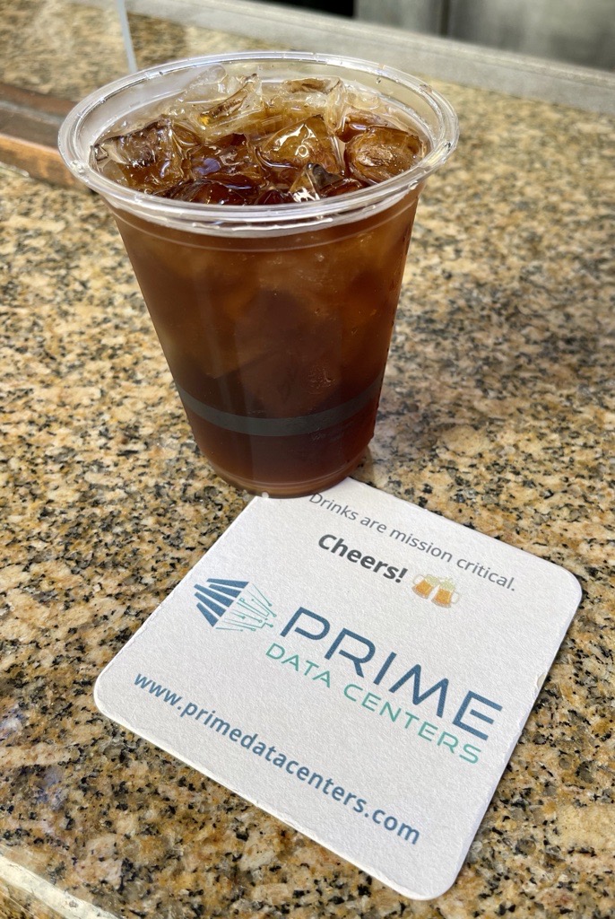 Prime Data Centers drink coasters at PTC'22